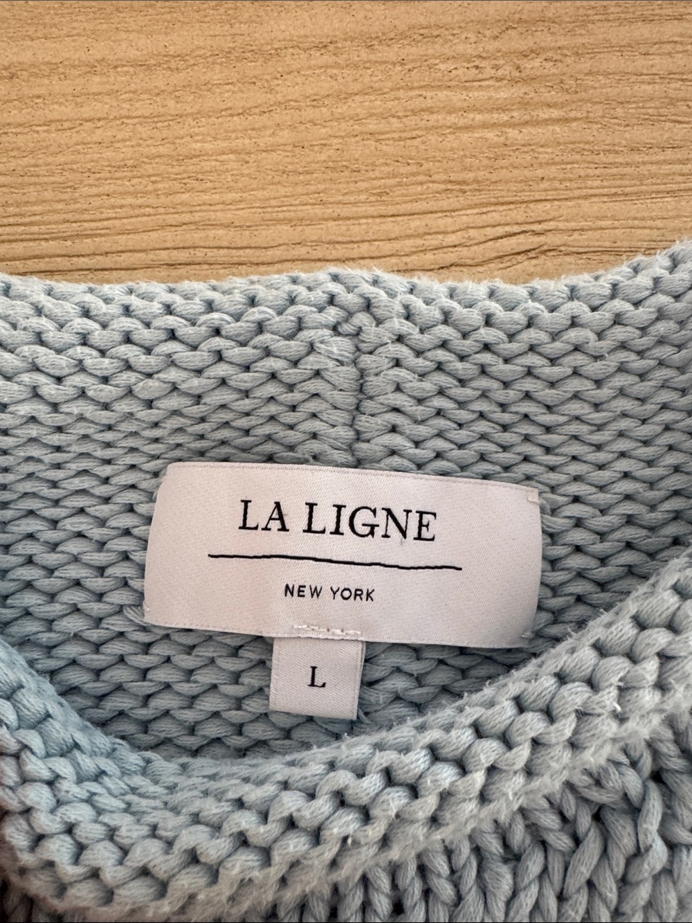 La Ligne Powder Blue Crewneck Knit Sweater - Picture 4 of 11